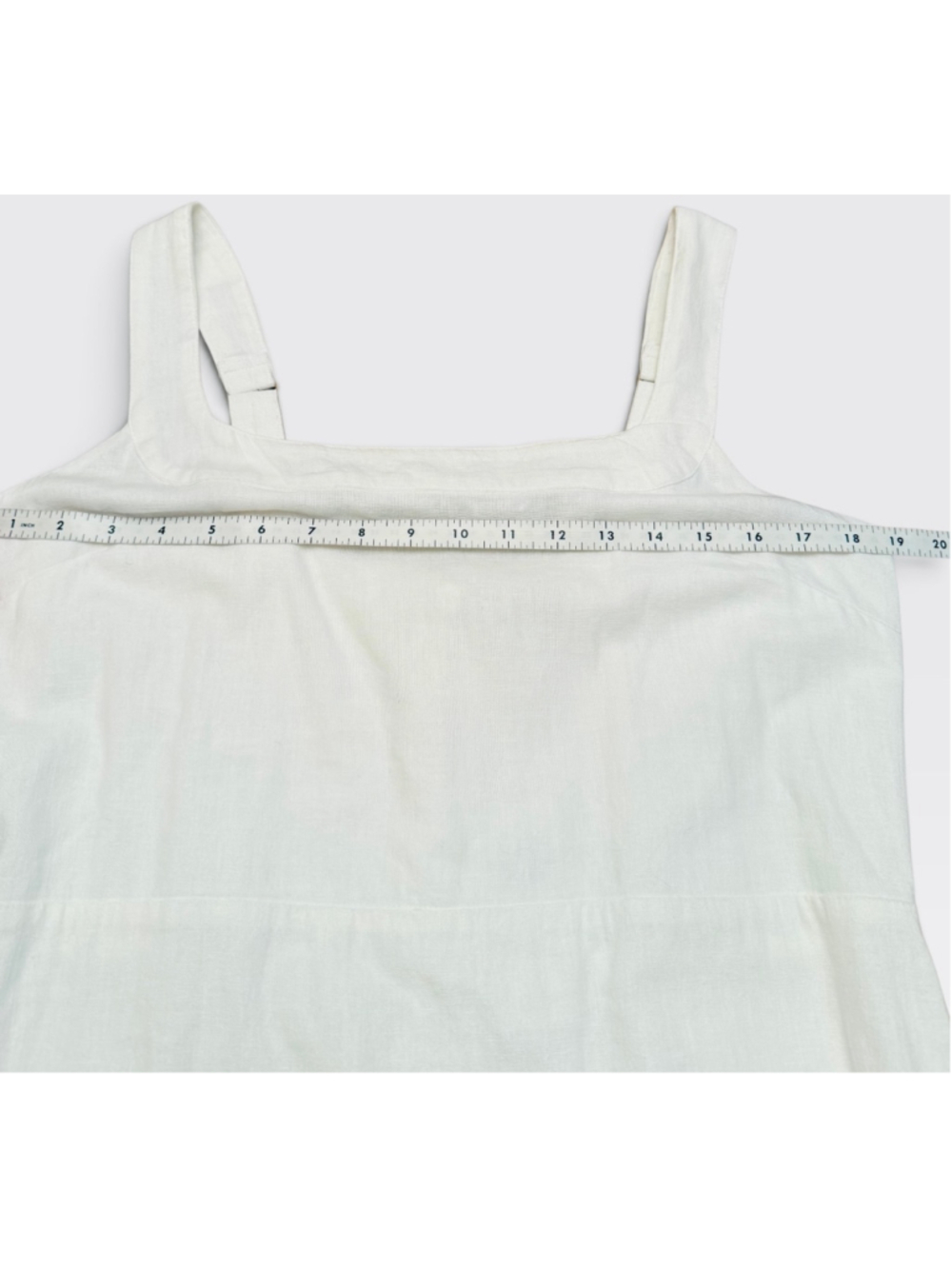 Abercrombie & Fitch Linen Blend Square Neck Maxi Dress Cream NWT Size L - Picture 10 of 15